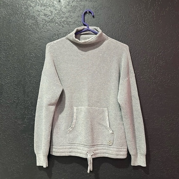 MICHAEL KORS Women's Light Gray Cinch Waist Mock Neck Sweater Size M - Picture 1 of 4